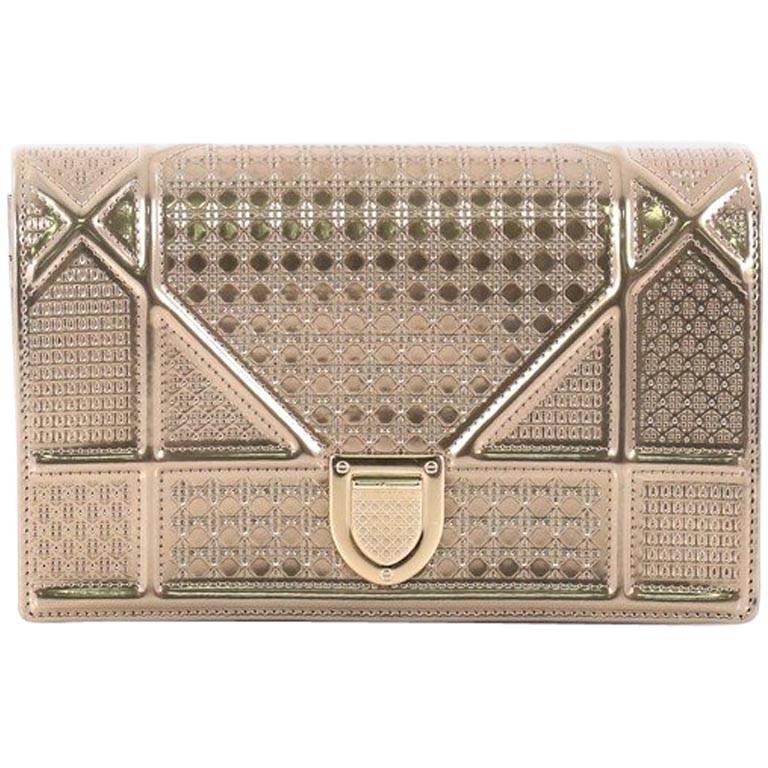 Christian Dior Diorama Wallet on Chain Cannage Embossed Calfskin