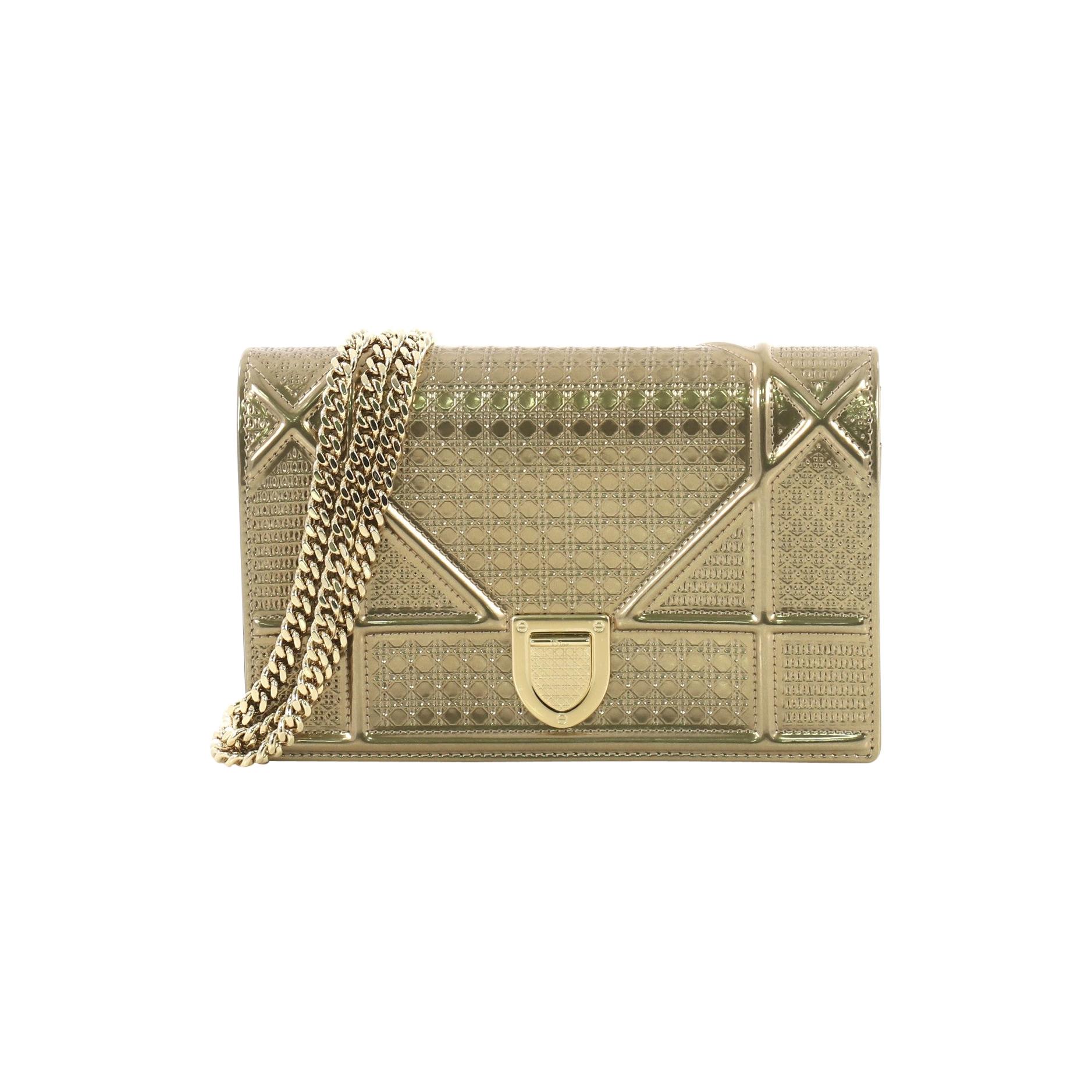 Christian Dior Diorama Wallet on Chain Cannage Embossed Calfskin