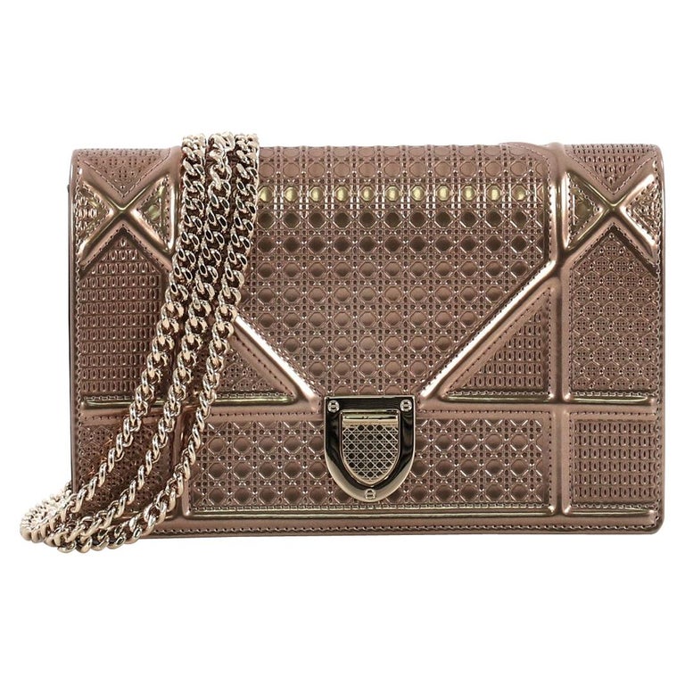 Christian Dior Diorama Wallet on Chain Cannage Embossed Calfskin at 1stDibs