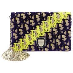 Christian Dior Diorama Wallet on Chain Oblique Velvet and Canvas