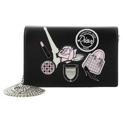 Christian Dior Diorama Wallet on Chain Patch Embellished Leather