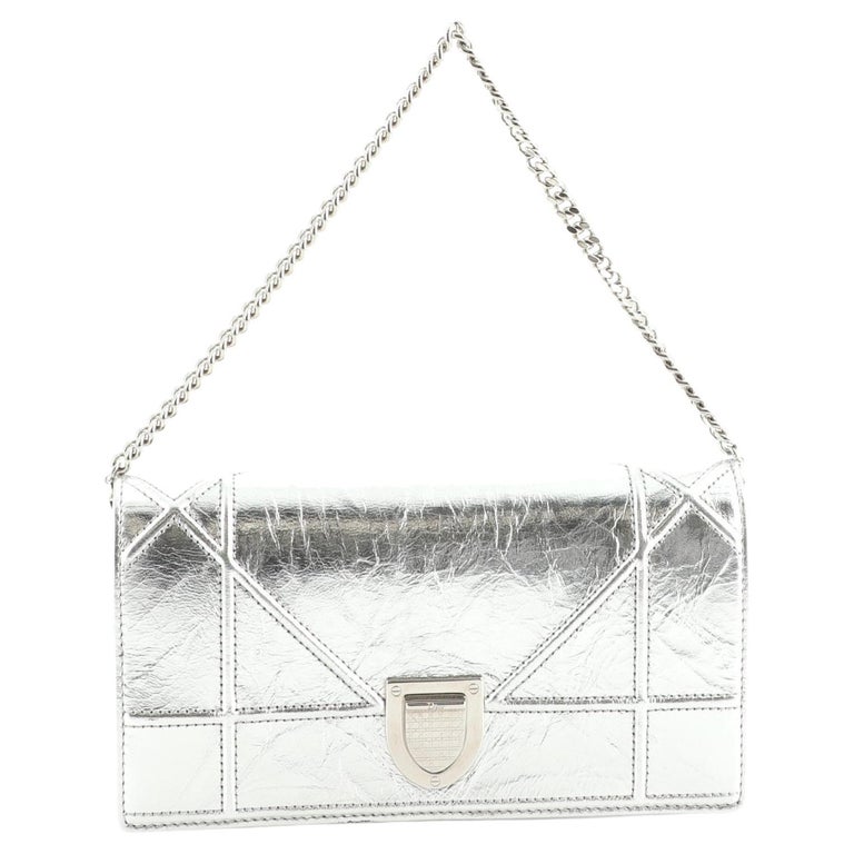 Christian Dior Diorama Wallet on Short Chain Metallic Distressed ...