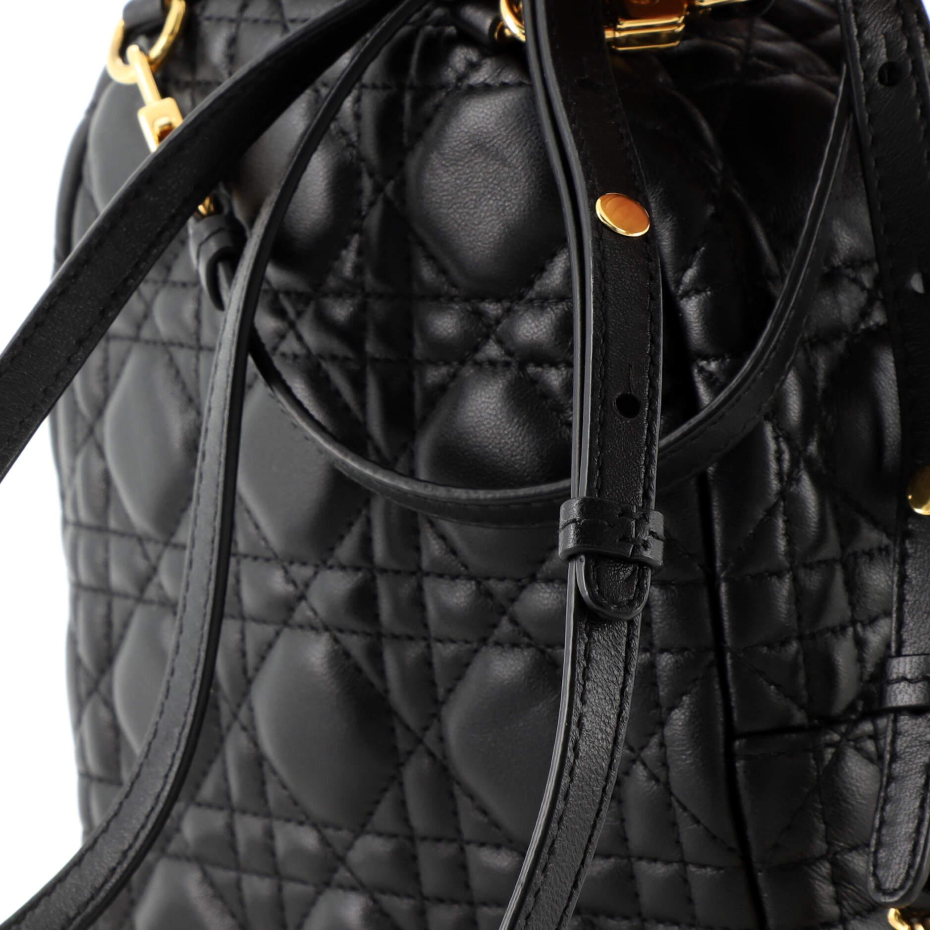 Christian Dior Dioramour Backpack Cannage Quilt Lambskin Mini In Good Condition In NY, NY
