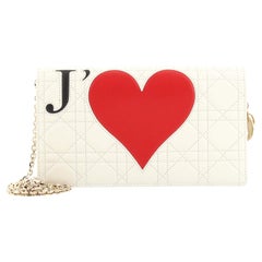 Christian Dior Dioramour Lady Dior Clutch on Chain Cannage Quilt Leather