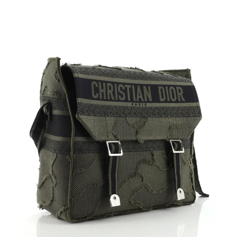 Christian Dior Diorcamp Messenger Bag Camouflage Embroidered Canvas at