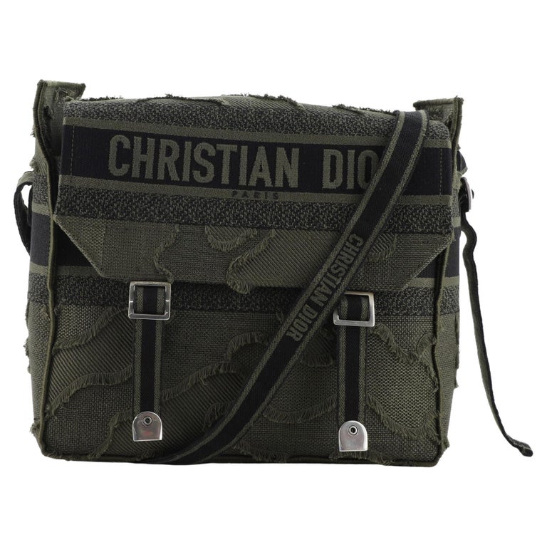 Christian Dior Diorcamp Messenger Bag Camouflage Embroidered Canvas at