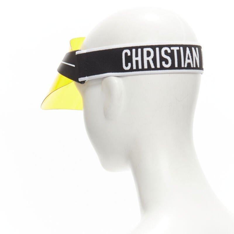 CHRISTIAN DIOR DiorClub1 Signatire yellow visor shield hat For Sale 1