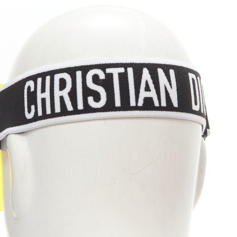 CHRISTIAN DIOR DiorClub1 Signatire yellow visor shield hat For Sale 2