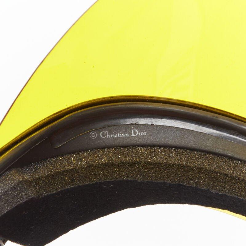 CHRISTIAN DIOR DiorClub1 Signatire yellow visor shield hat For Sale 3