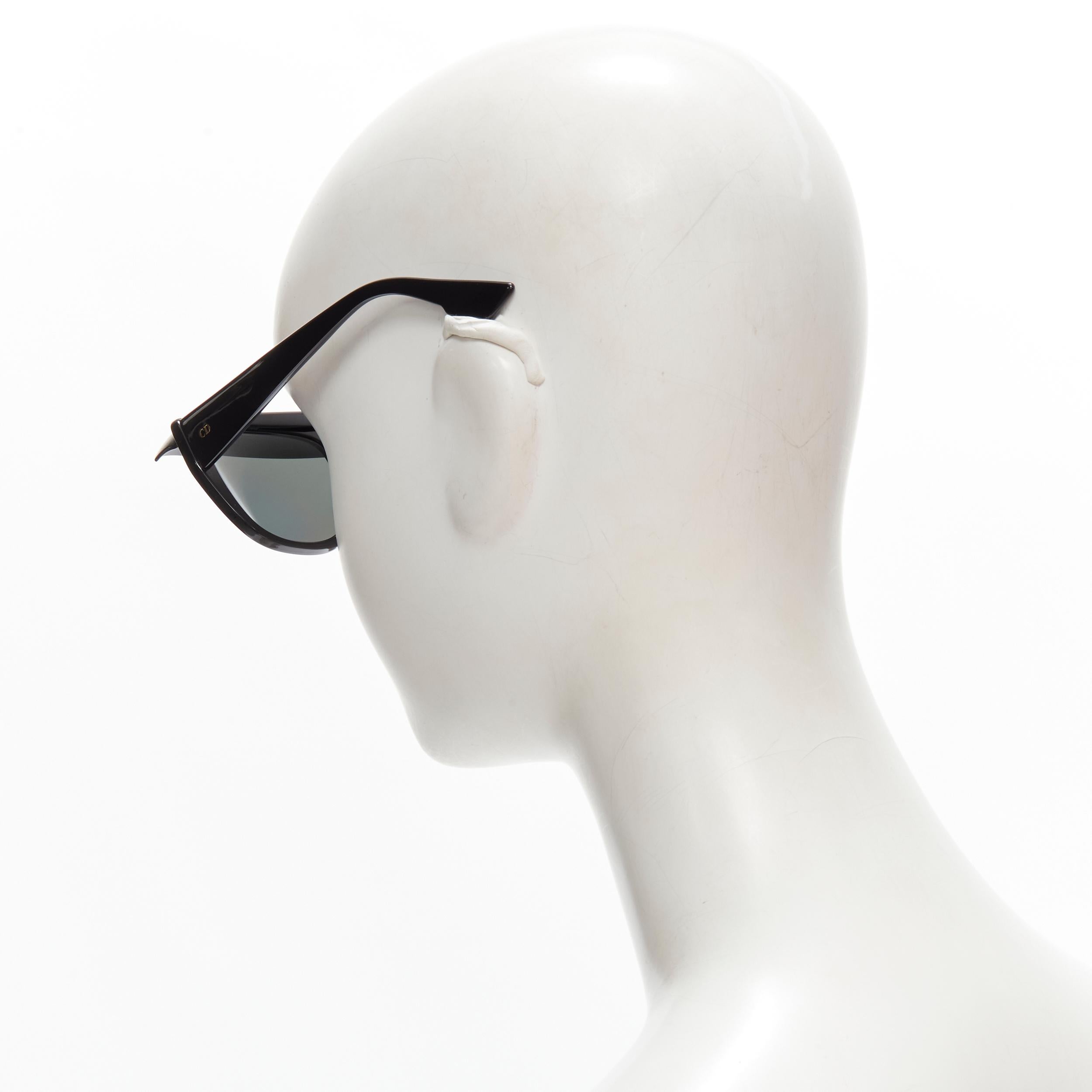 CHRISTIAN DIOR DiorClub2 J'Adior shielf black silver reflective sunglasses In Excellent Condition In Hong Kong, NT