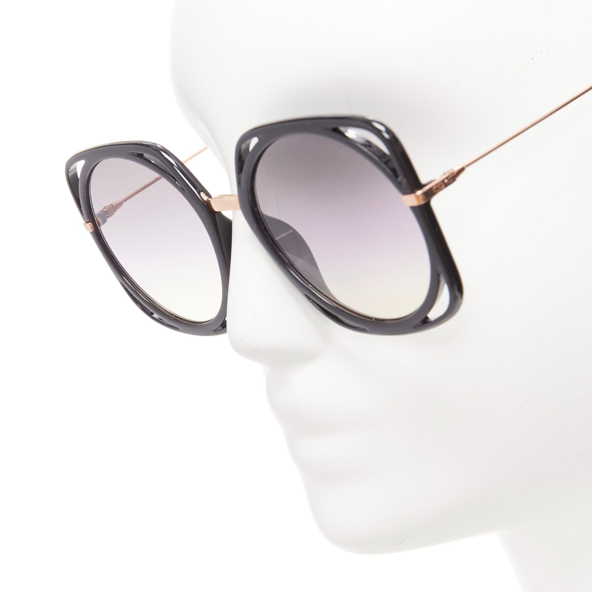CHRISTIAN DIOR DiorDirection black frame purple lens oversized sunglasses For Sale 2