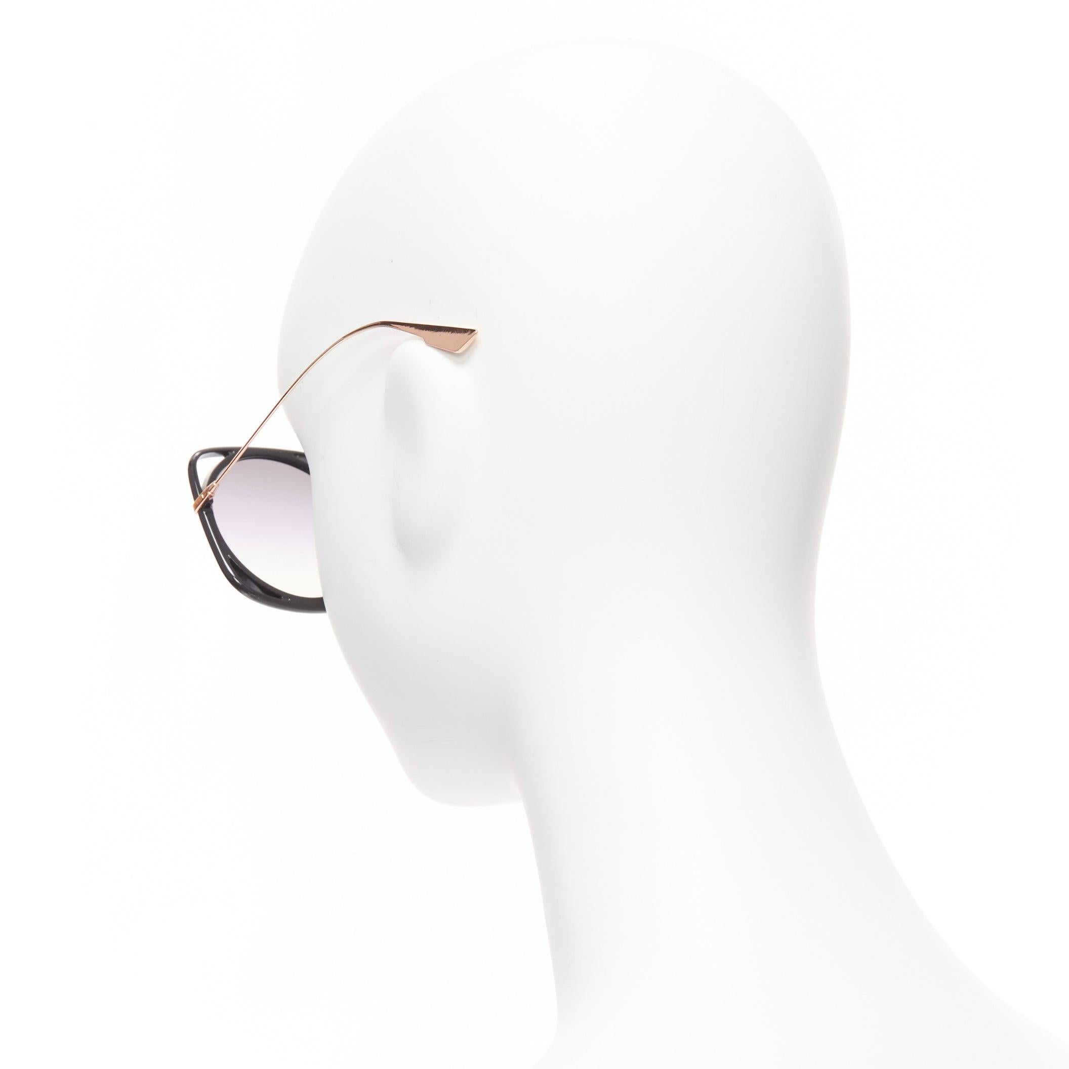 CHRISTIAN DIOR DiorDirection occhiali da sole oversize con montatura nera e lenti viola in vendita 1