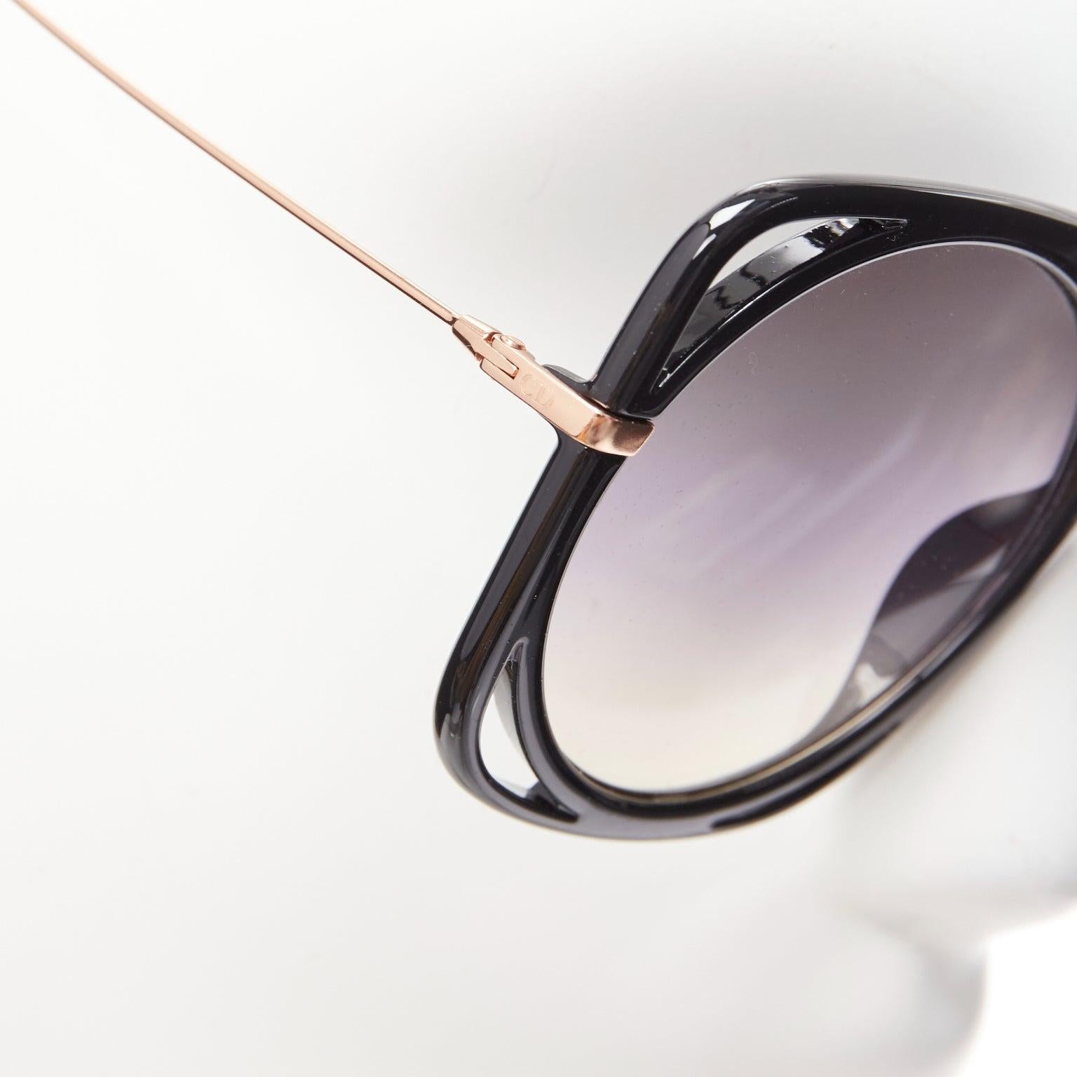 CHRISTIAN DIOR DiorDirection occhiali da sole oversize con montatura nera e lenti viola in vendita 2