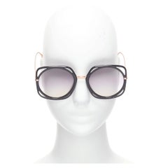 CHRISTIAN DIOR DiorDirection black frame purple lens oversized sunglasses