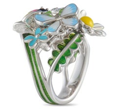 Christian Dior Diorette 18k White Gold Aquamarine Ring