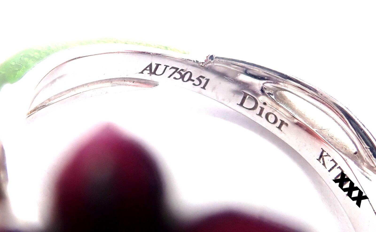 Women's or Men's Christian Dior Diorette Diamond Citrine White Gold Flower Ring