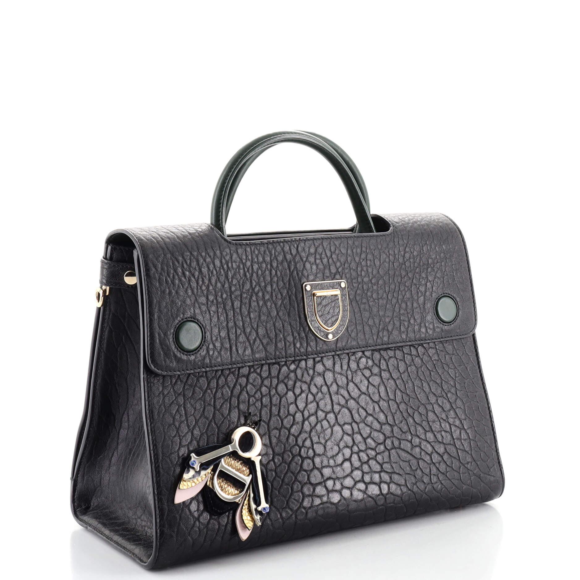 Black Christian Dior Diorever Bag Embellished Leather Medium
