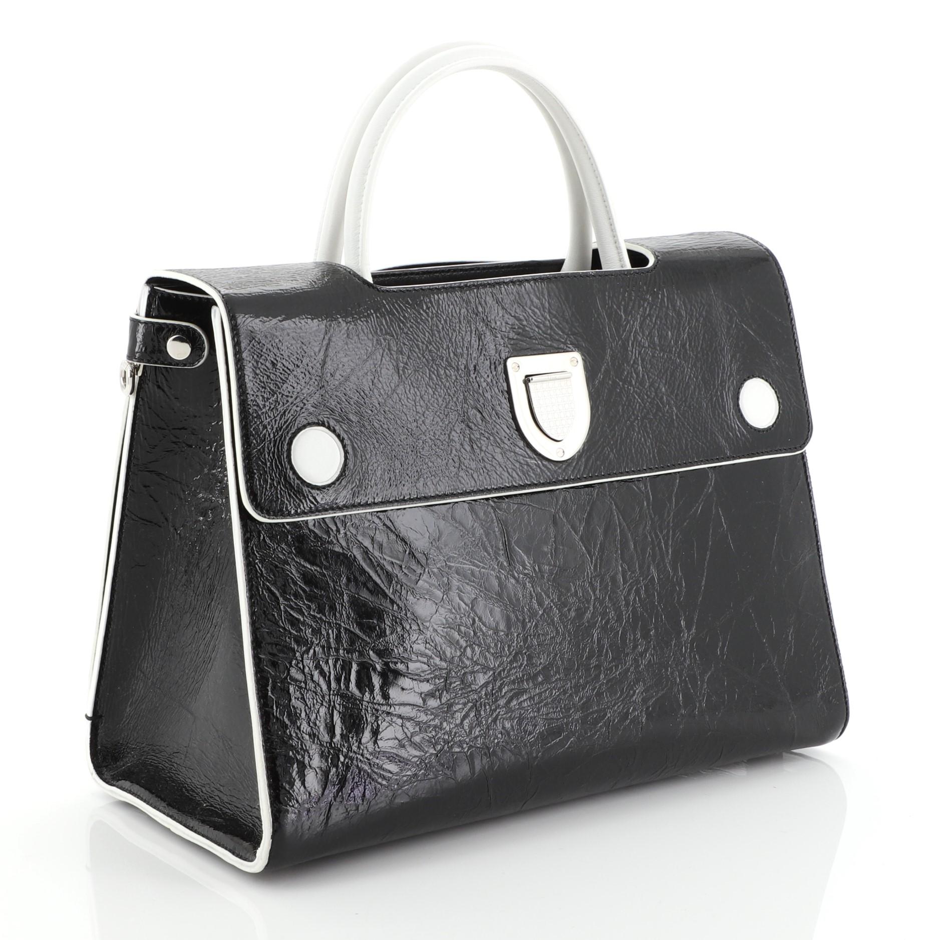 Black Christian Dior Diorever Handbag Leather Medium