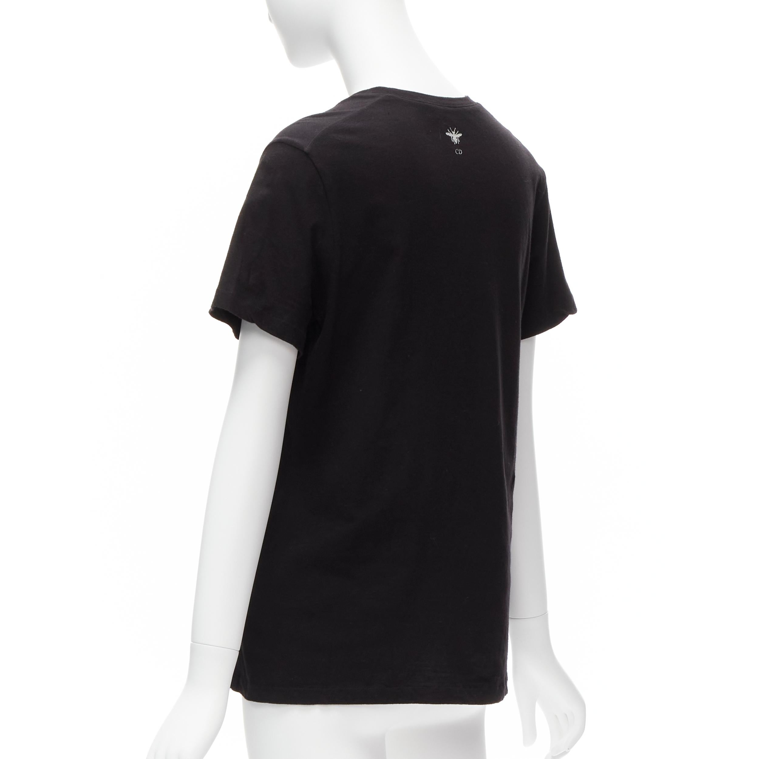 CHRISTIAN DIOR Diorevolution black cotton linen logo print tshirt M For Sale 1