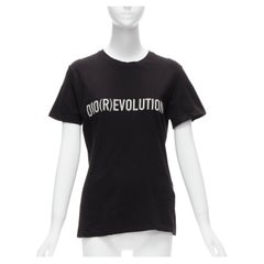 CHRISTIAN DIOR Diorevolution Schwarzes Leinen-T-Shirt mit Logoprint aus Baumwolle M