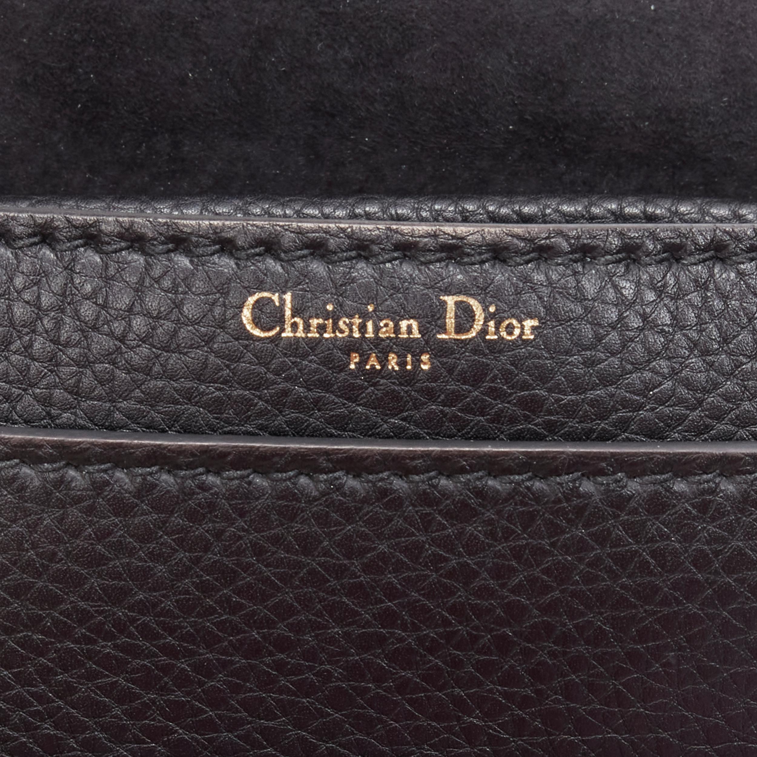 CHRISTIAN DIOR Diorevolution black gold leather logo canvas strap top handle bag 2