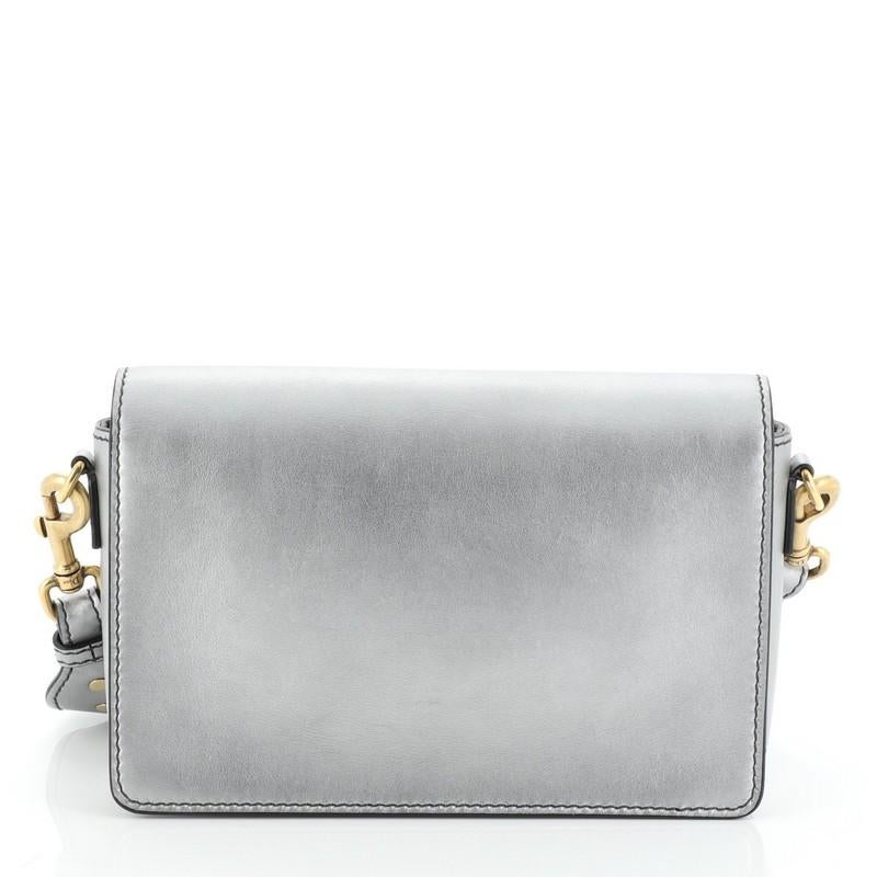 Gray Christian Dior Dio(r)evolution Flap Bag Leather Medium