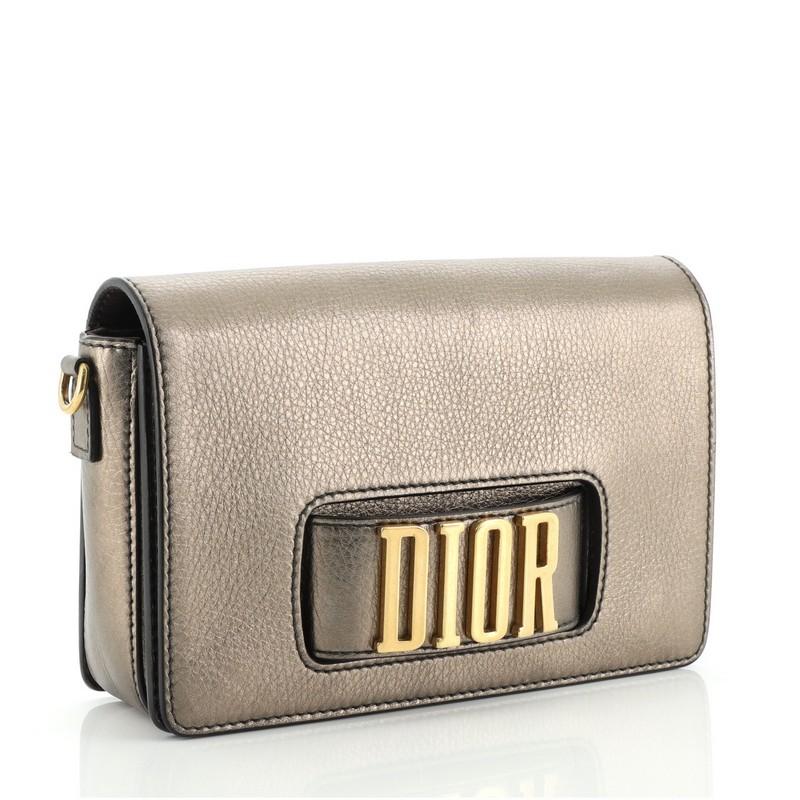 Christian Dior Dio(r)evolution Überschlagtasche Leder Medium (Grau)