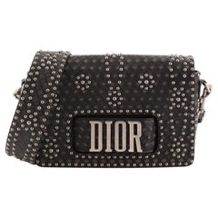 Christian Dior Dio(r)evolution Flap Bag Studded Embossed Leather Medium