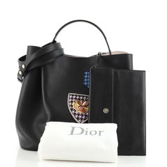 Christian Dior Diorific Bucket Bag Patch Embellished Leather Medium