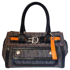 Christian Dior Diorissimo Flight vintage oblique blue red denim handle bag