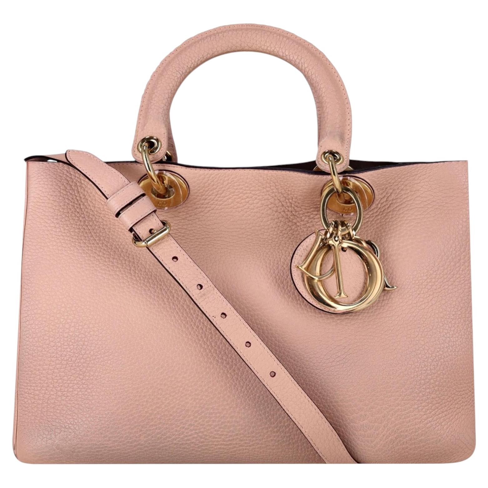 Christian Dior Diorissimo – Mittlere Ledertasche aus genarbtem Kalbsleder