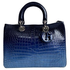 Christian Dior Diorissimo Ombre Crocodile Tote Medium Bag