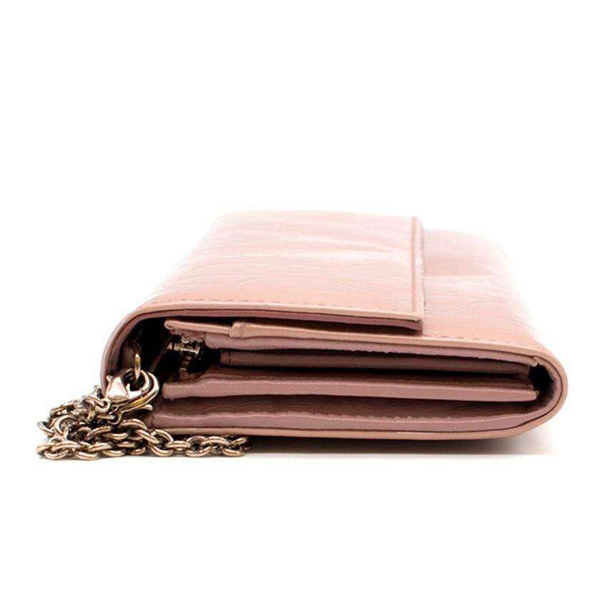 Christian Dior Diorissimo Patent Leather Chain Wallet In Excellent Condition In London, GB
