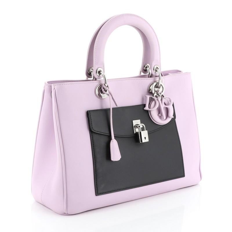 Purple Christian Dior Diorissimo Pocket Tote Leather Medium