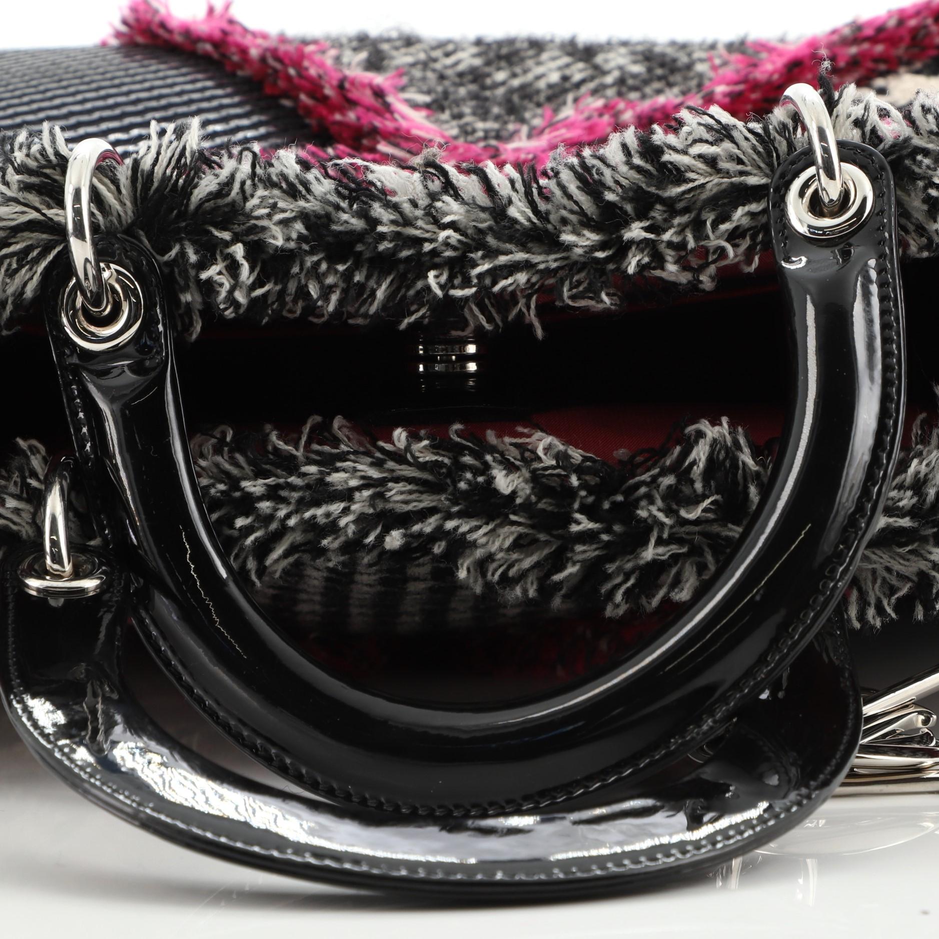 Christian Dior Diorissimo Tote Mixed Tweed with Fringe Medium 2