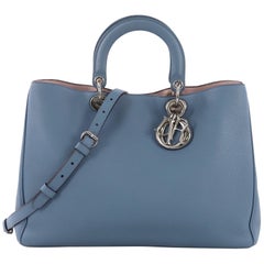 Christian Dior Diorissimo Tote Pebbled Leather Large