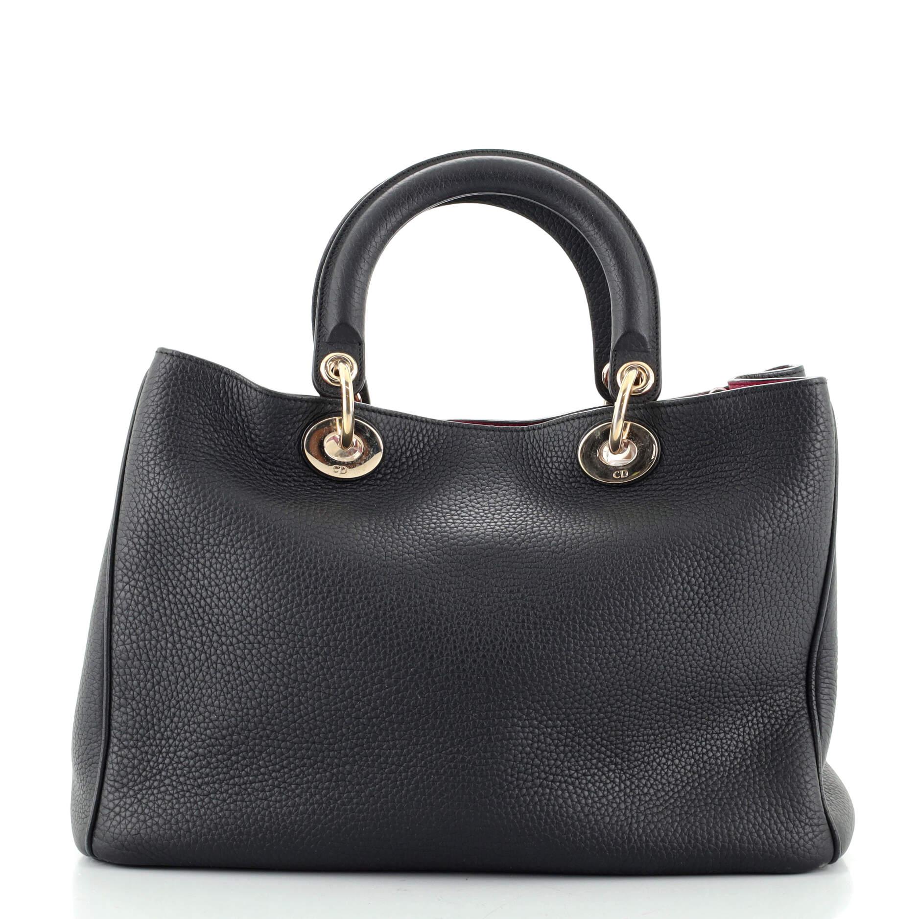 Christian Dior Diorissimo Tote aus gekörntem Leder Medium im Zustand „Gut“ in NY, NY
