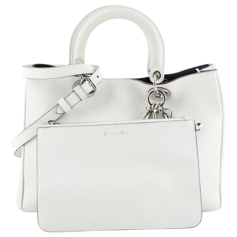 Christian Dior Diorissimo Tote Pebbled Leather Medium For Sale at 1stdibs
