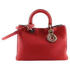 Christian Dior Diorissimo Tote Pebbled Leather Medium