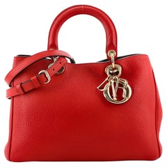 Christian Dior Diorissimo Tote Pebbled Leather Medium