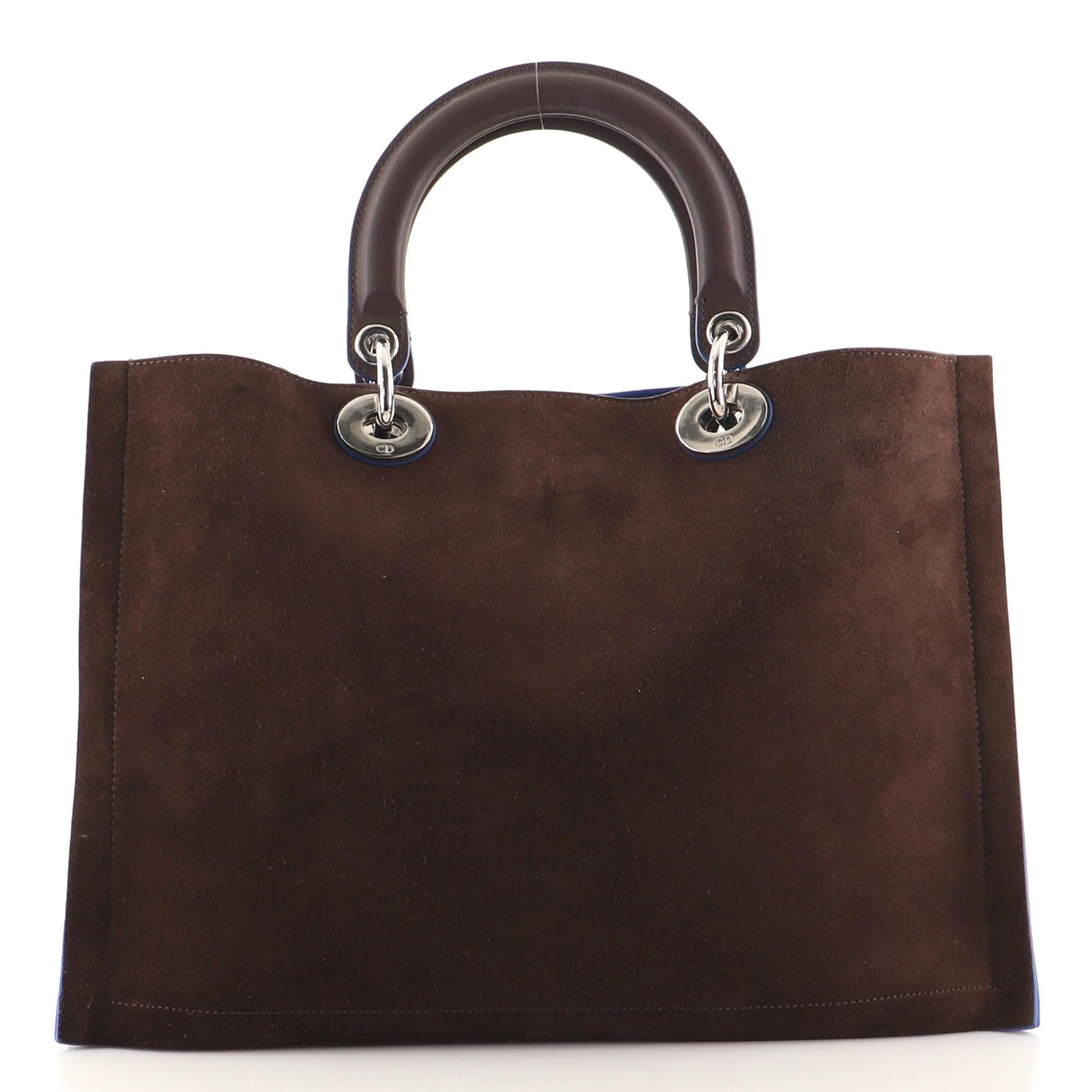 Christian Dior Diorissimo Tote Suede Medium In Good Condition In NY, NY