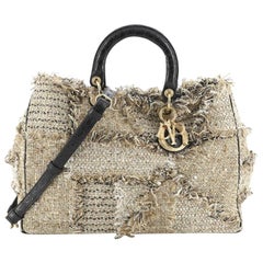 Christian Dior Diorissimo Tote Tweed with Crocodile Large