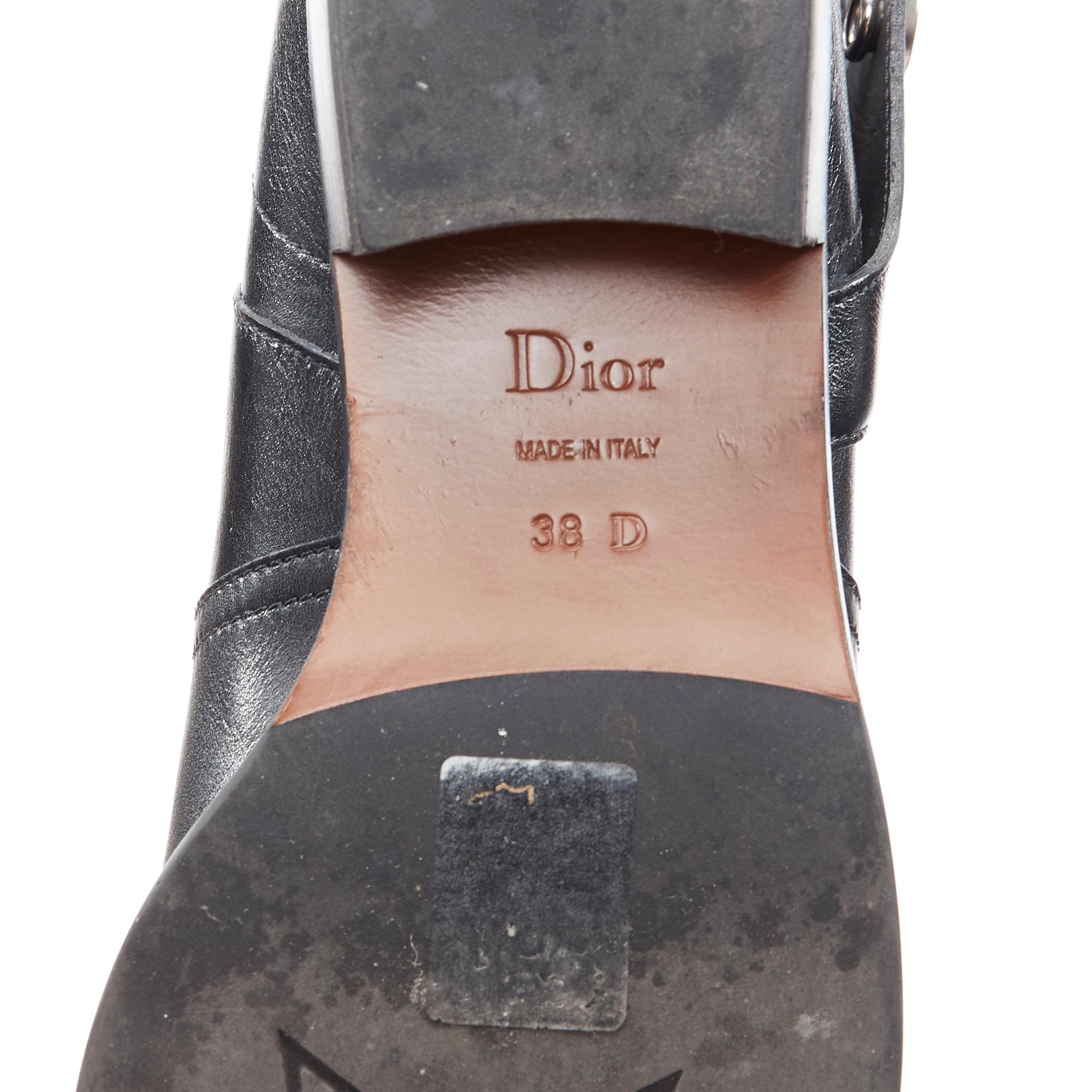 CHRISTIAN DIOR Diorodeo shiny calfskin leather tall flat riding boot EU38 D 5