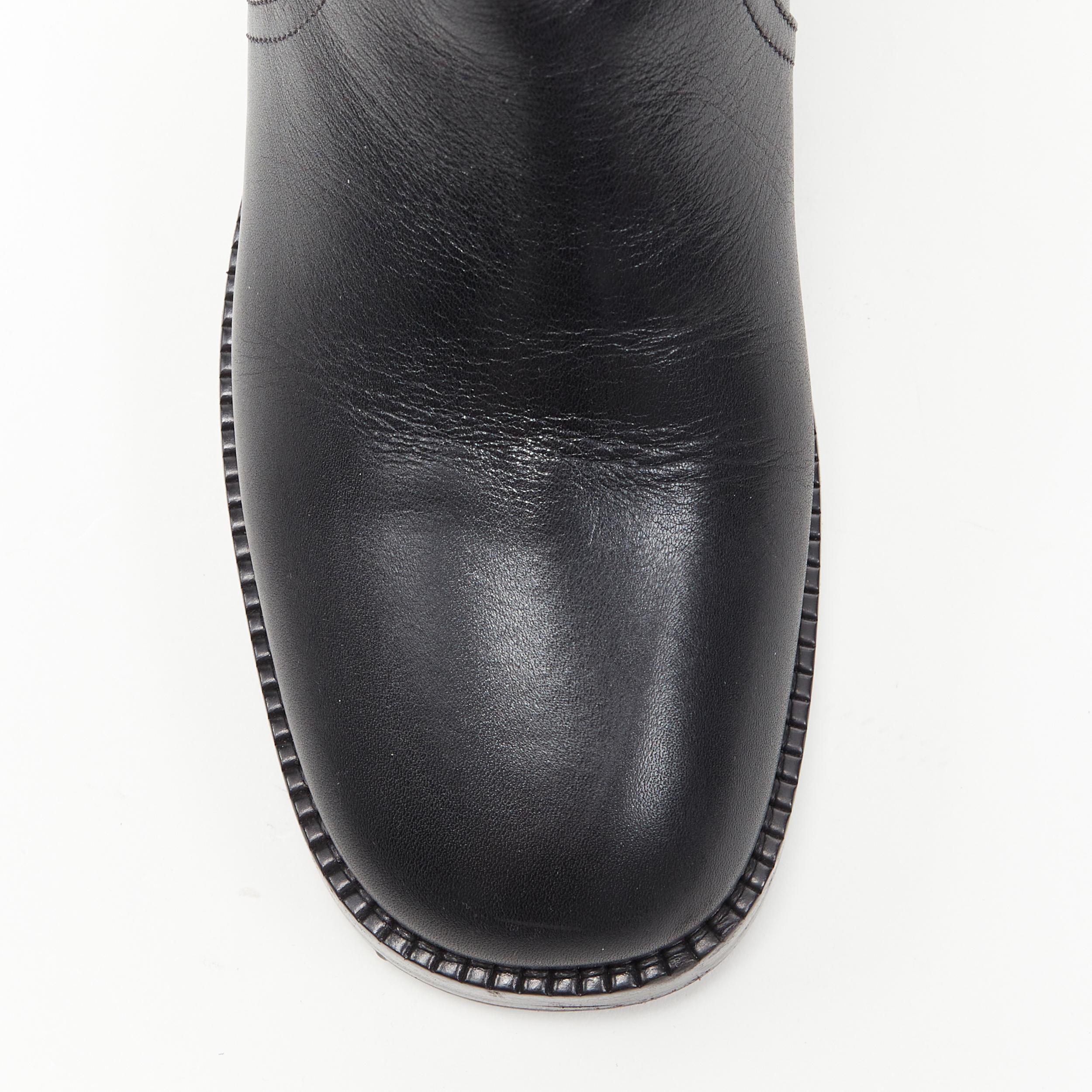 CHRISTIAN DIOR Diorodeo shiny calfskin leather tall flat riding boot EU38 D 1
