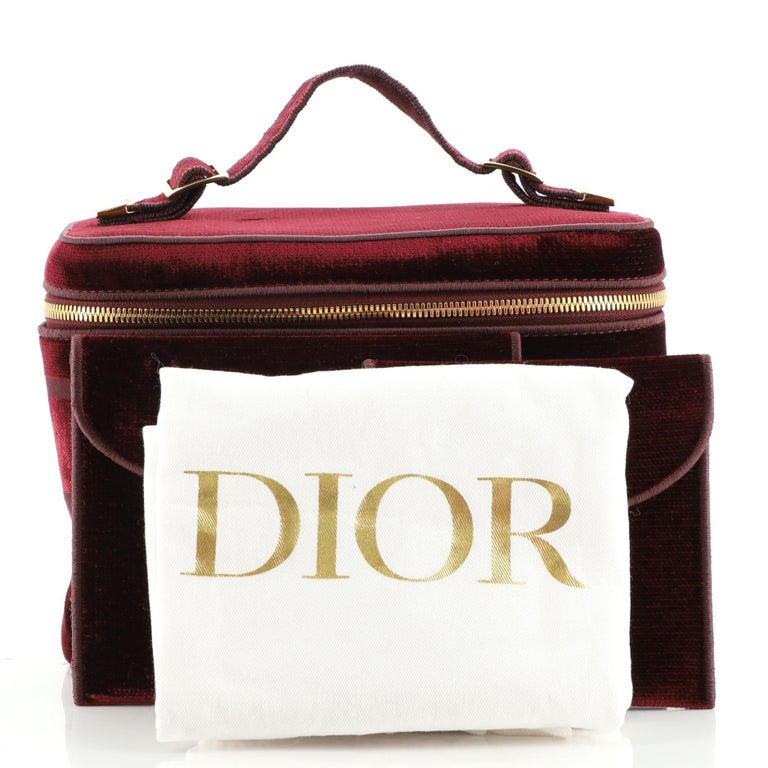 Christian Dior DiorTravel Vanity Case Embroidered Velvet For Sale at