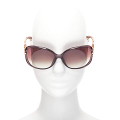 CHRISTIAN DIOR Diorvolute2F brown black gold curved temple butterfly sunglasses