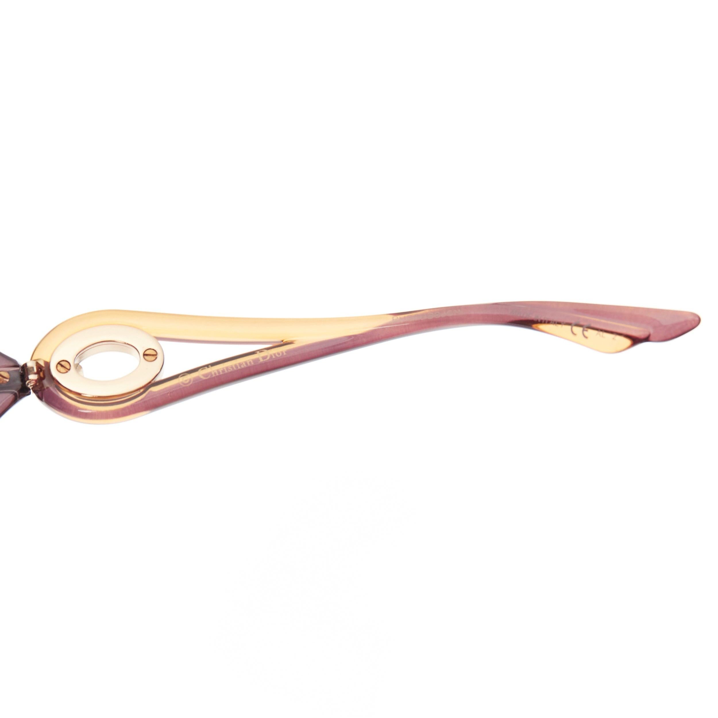 CHRISTIAN DIOR Diorvolute2F brown black gold curved temple butterfly sunglasses 3
