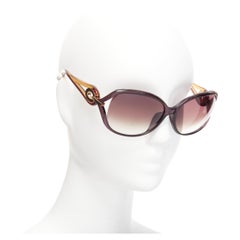 CHRISTIAN DIOR Diorvolute2F brown black gold curved temple butterfly sunglasses