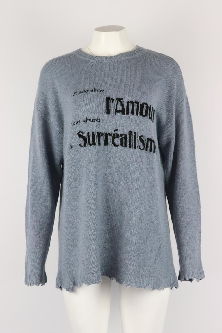 Christian Dior Distressed Intarsia Cashmere Sweater Fr 42 Uk 14 For Sale at  1stDibs | uk14 to us size, j'adore l'amour sweatshirt, capital distressed  sweater