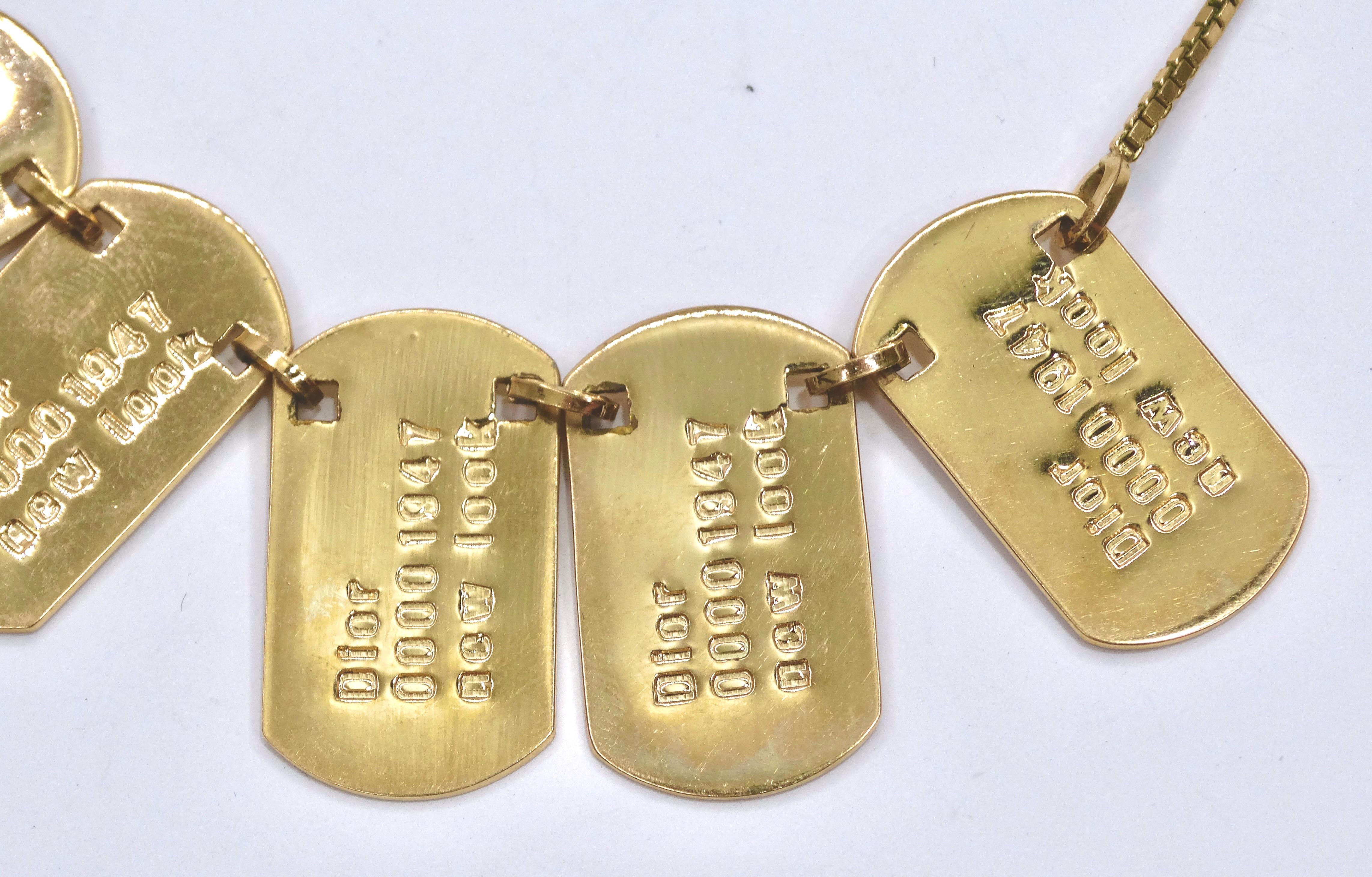 dior dog tag necklace